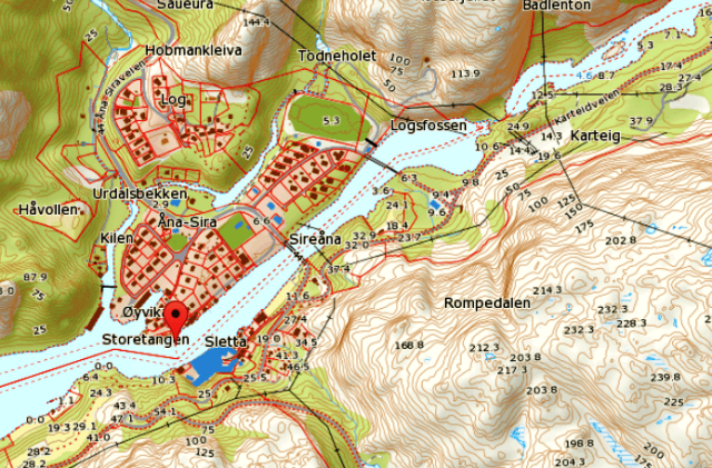 Karte von Åna-Sira
