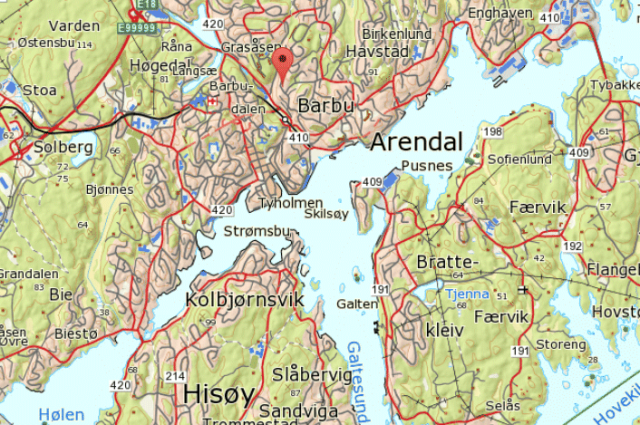 Karte von Arendal