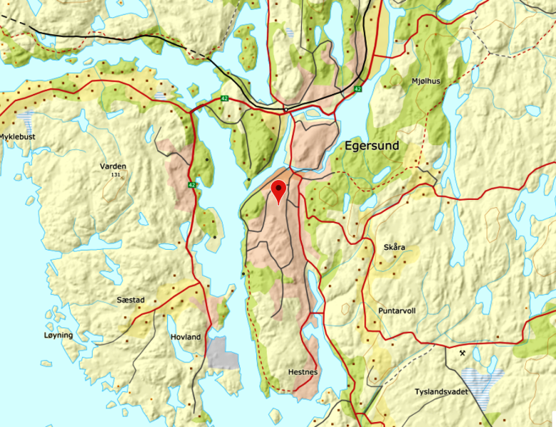 Landkarte von Egersund