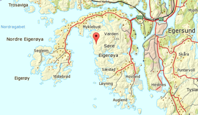 Karte von Eigerøy, Südnorwegen