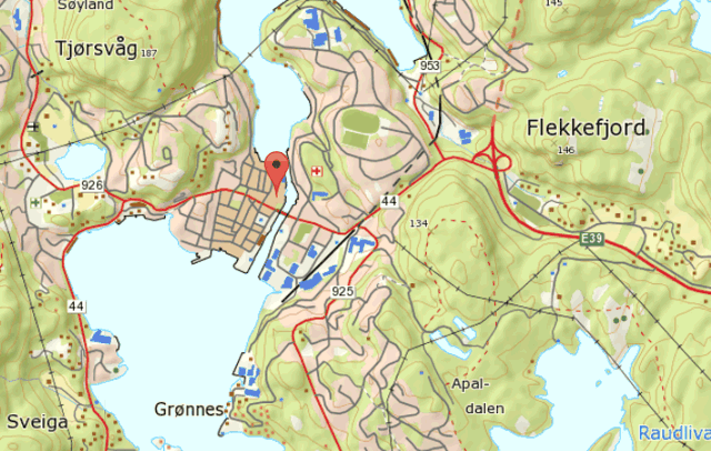 Karte von Flekkefjord