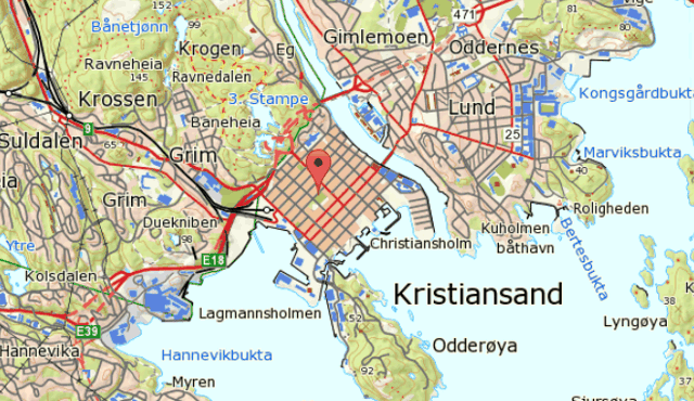Karte von Kristiansand
