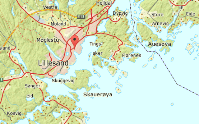 Karte von Lillesand