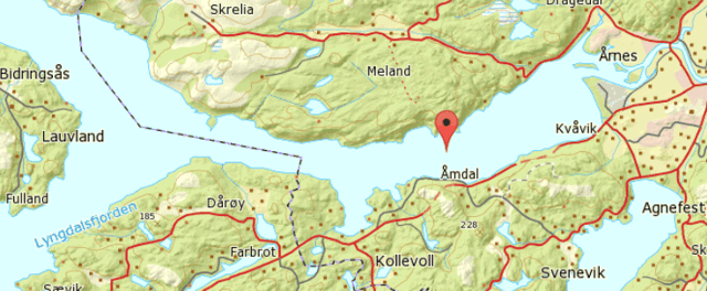 Karte vom Lyngdalsfjord