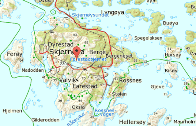 Karte von der Insel Skjernøy