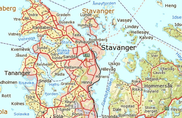 Karte von Stavanger