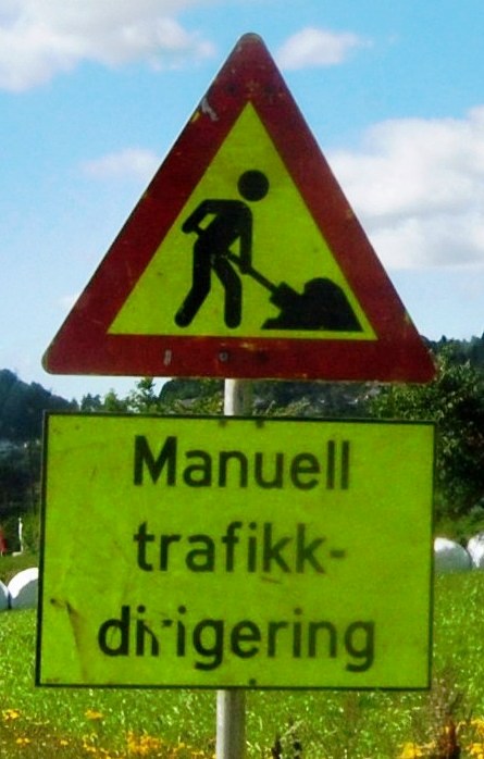 Schild manual trafikk